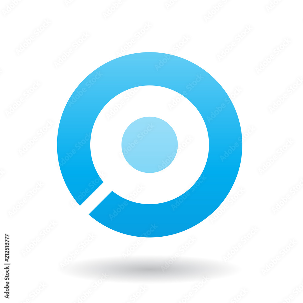 Bold Blue Icon for Letter O Vector Illustration Bold Blue Icon for Letter O Vector Illustration