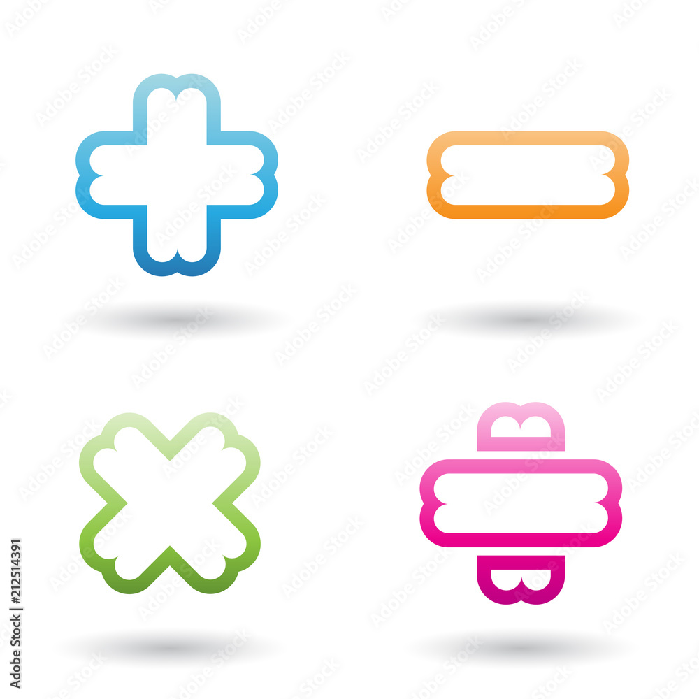 Fototapeta premium Colorful Mathematical Symbols Vector Illustration