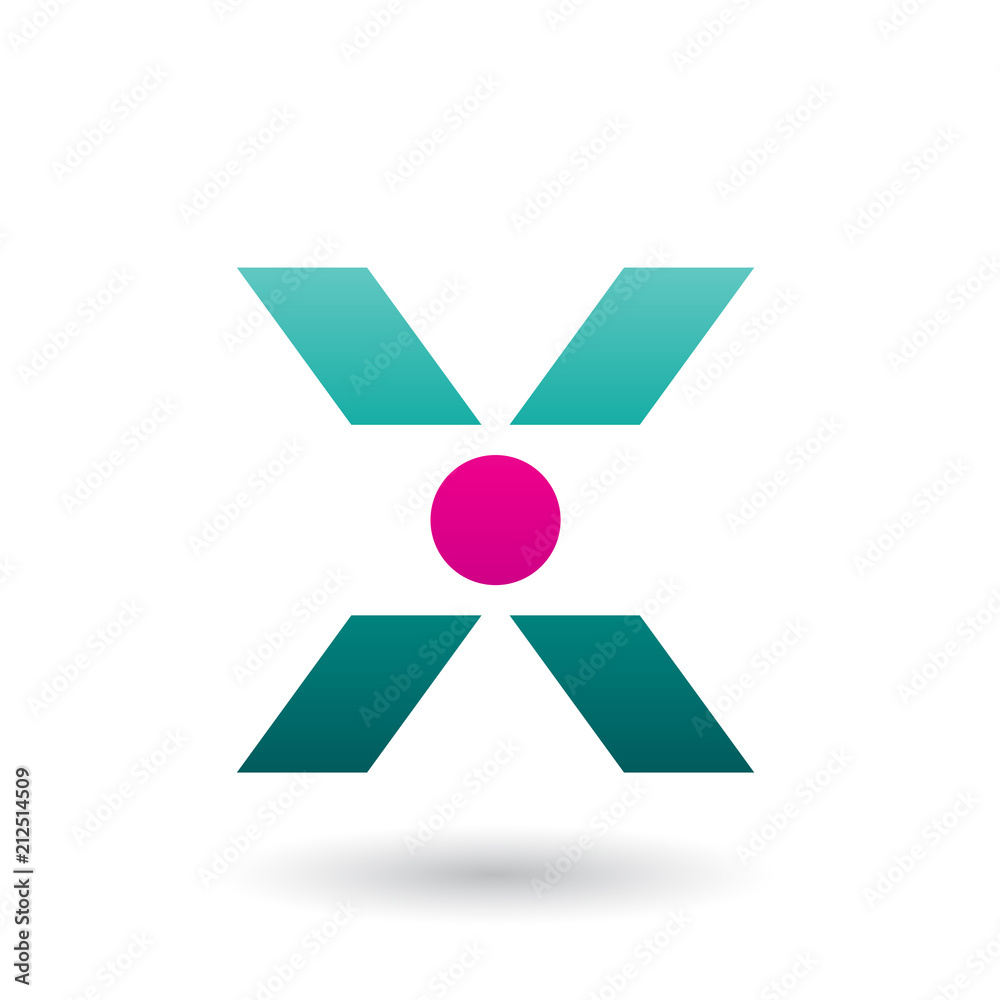 Persian Green Icon of Letter X with a Circle Vector Illustration Persian Green Icon of Letter X with a Circle Vector Illustration