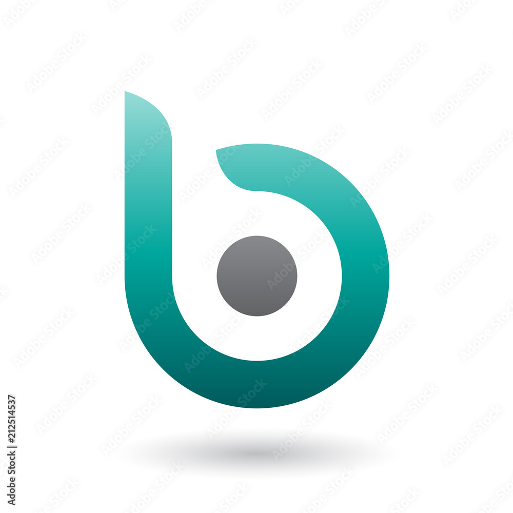 Persian Green Round Bold Icon for Letter B Vector Illustration Persian Green Round Bold Icon for Letter B Vector Illustration