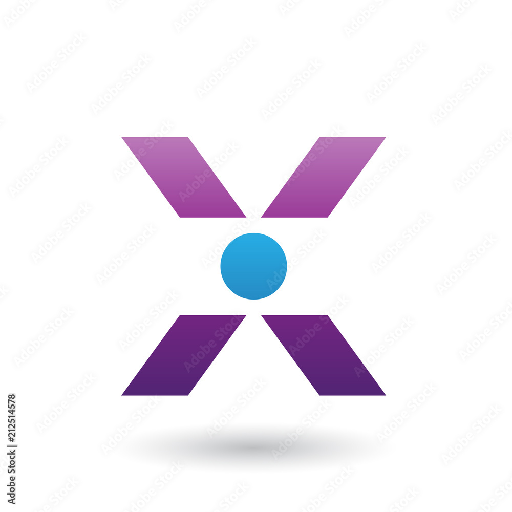Purple Icon of Letter X with a Circle Vector Illustration Purple Icon of Letter X with a Circle Vector Illustration