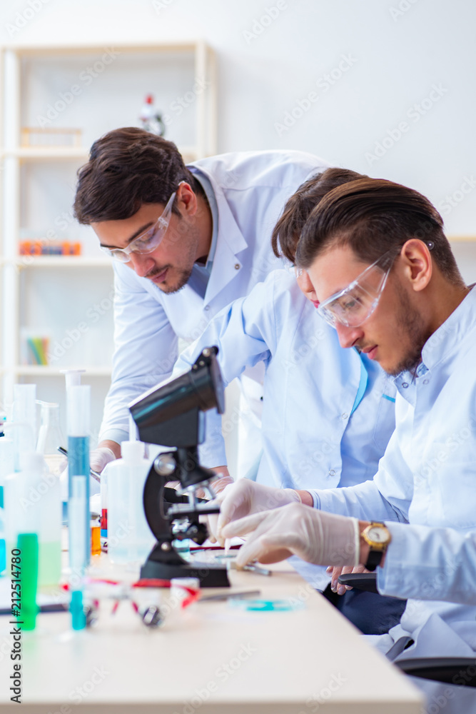 Team of chemists working in the lab Team of chemists working in the lab