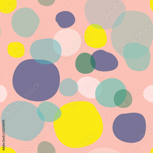 vector seamless geometric pattern swatch. trendy colors.doodles hand drawn. spotty spots polka dot
