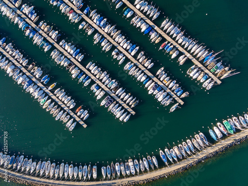 Aerial view of Ouchy waterfront in Lausanne, Switzerland