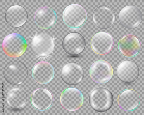 Big set of different spheres with glares and highlights.