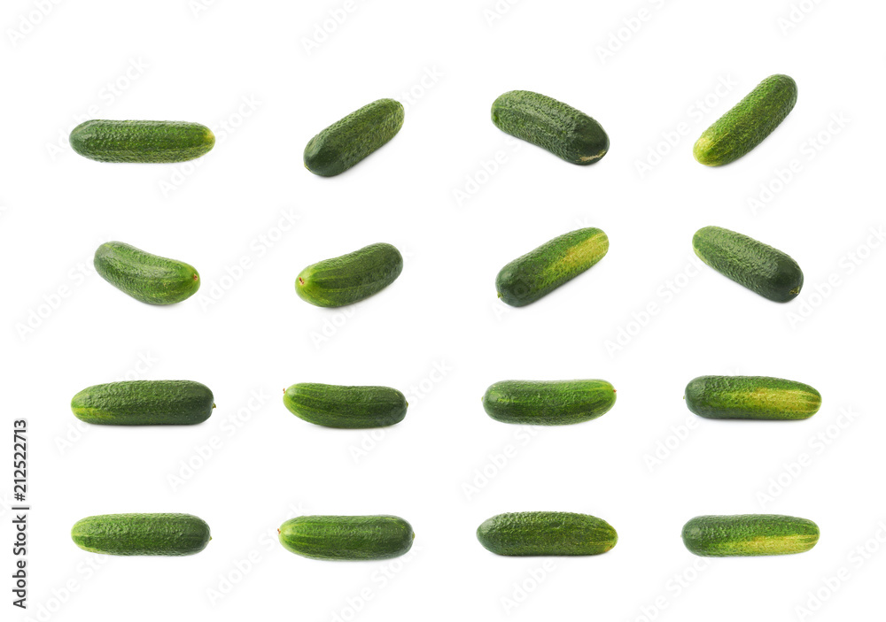 Fresh green cucumber isolated