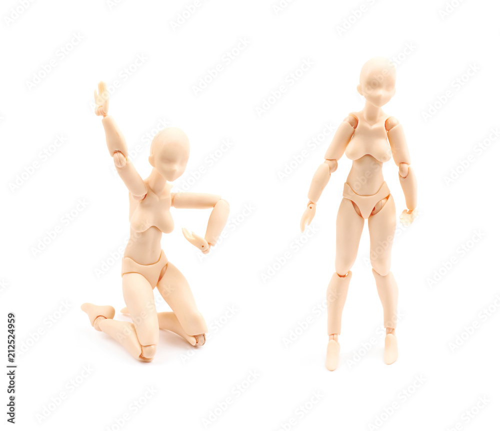 Plastic joint reference doll isolated Plastic joint reference doll isolated