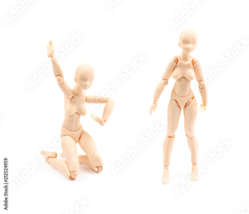 Plastic joint reference doll isolated