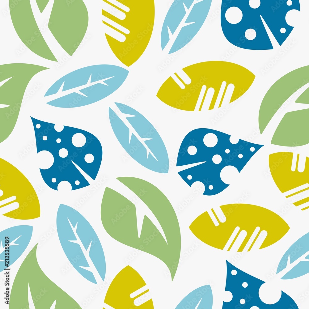 Naklejka premium Seamless leaf pattern vector.