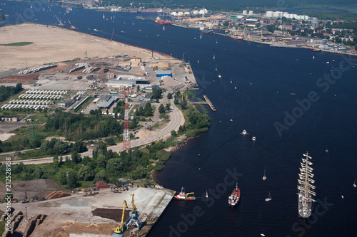 A large sailboat goes along the water area of the Daugava River.
The last windjammer bark Kruzenstern. photo