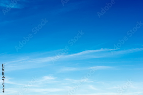 Colorful Beautiful blue sky with cloud formation background photo