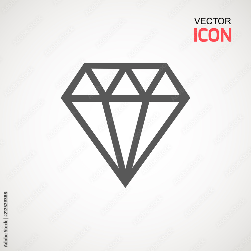 Diamond Icon Vector. Diamond sign icon. Jewelry symbol. Gem stone. Graphic element. Simple flat symbol. Perfect Black pictogram illustration on white background Diamond Icon Vector. Diamond sign icon. Jewelry symbol. Gem stone. Graphic element. Simple flat symbol. Perfect Black pictogram illustration on white background