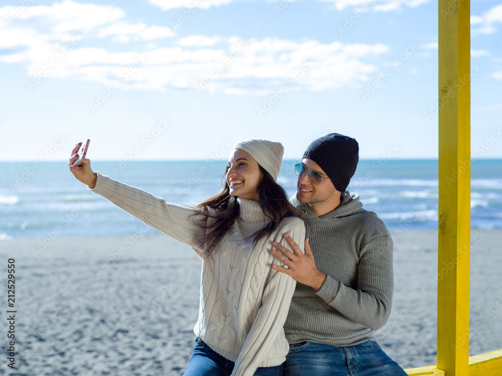 Gorgeous couple taking Selfie picture