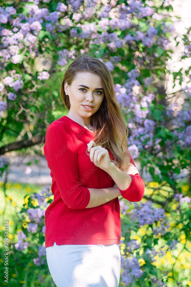 Atmosheric portrait of young woman in springtime Atmosheric portrait of young woman in springtime