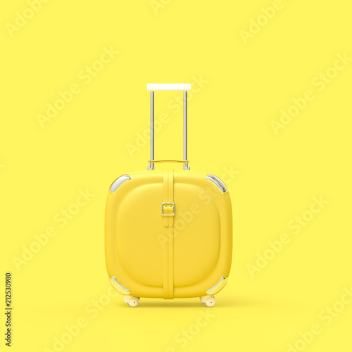Travel suitcase pastel yellow color