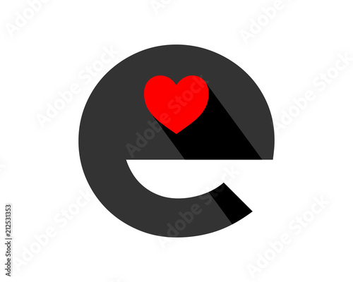 black heart typography alphabet typeset typeface logotype font image vector icon