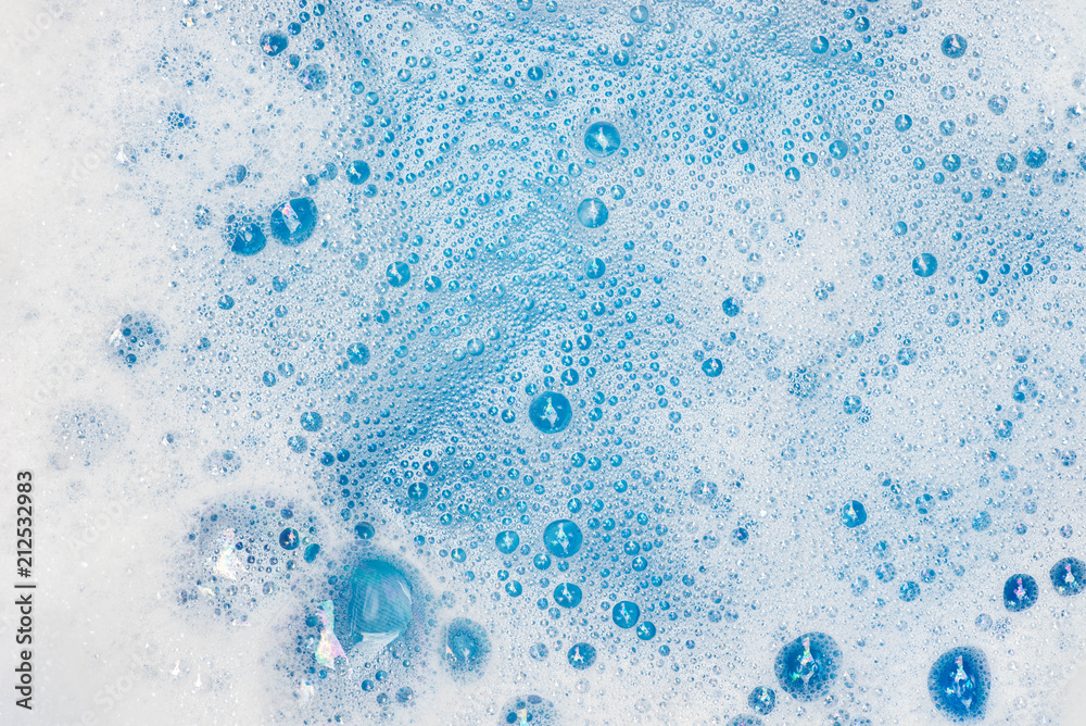soap foam with bubbles macro background - obrazy, fototapety, plakaty 