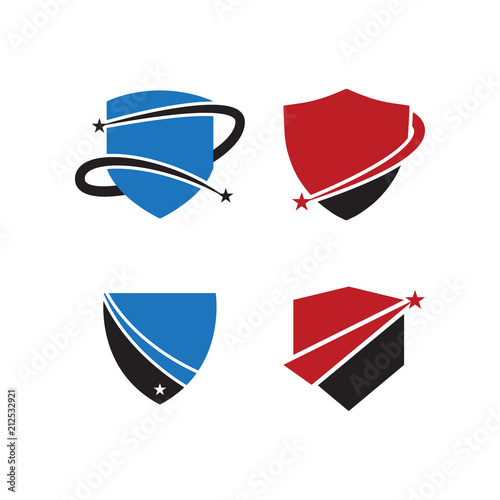 Abstract shield and star graphic design template