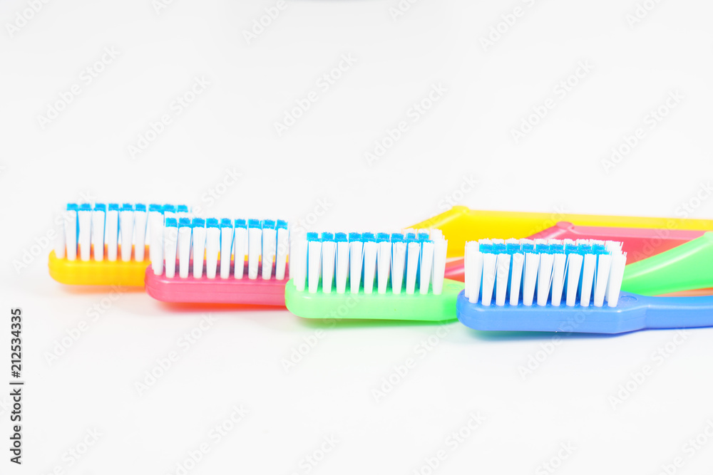 Toothbrush close-up isolated on a white background Toothbrush close-up isolated on a white background