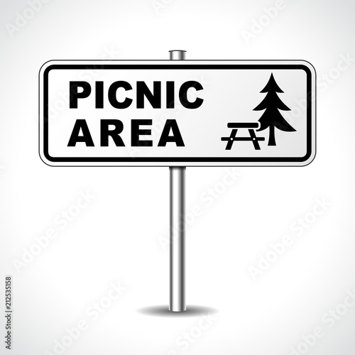 picnic area sign on white background