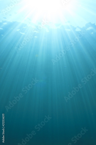 Blue sea water background and sunburst  © Richard Carey