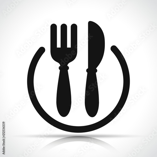 fork and knife circle icon