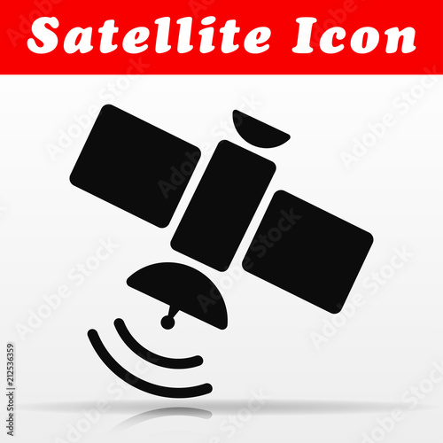 black satellite vector icon design photo