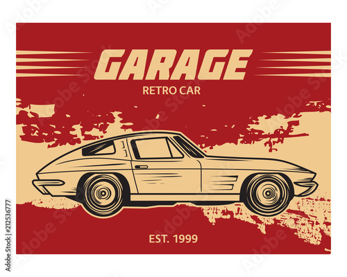 grunge garage retro car classic vintage old school image