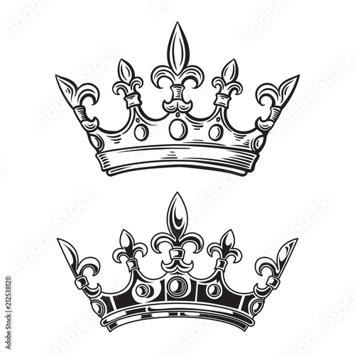 Crowns. Vector illustration isolated on white background. vector illustration