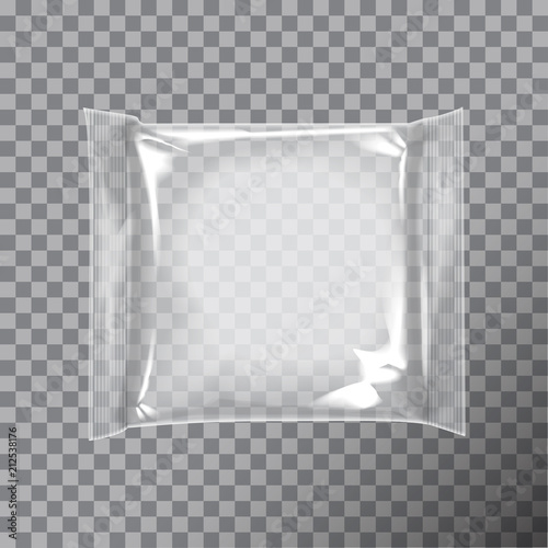 Transparent square package with for cheese, food, snacks