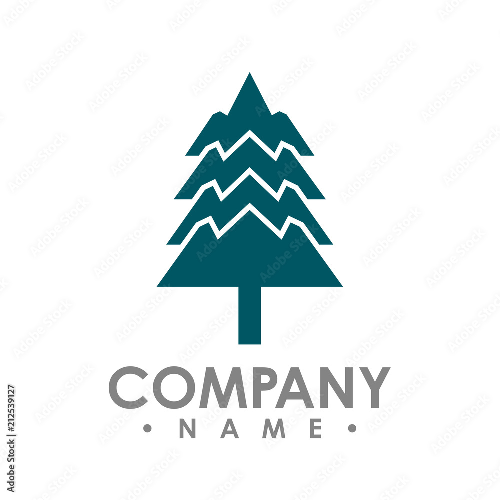 Flat design Pine Trees logo vector. Each element is separate for easy editing. Flat design Pine Trees logo vector. Each element is separate for easy editing.