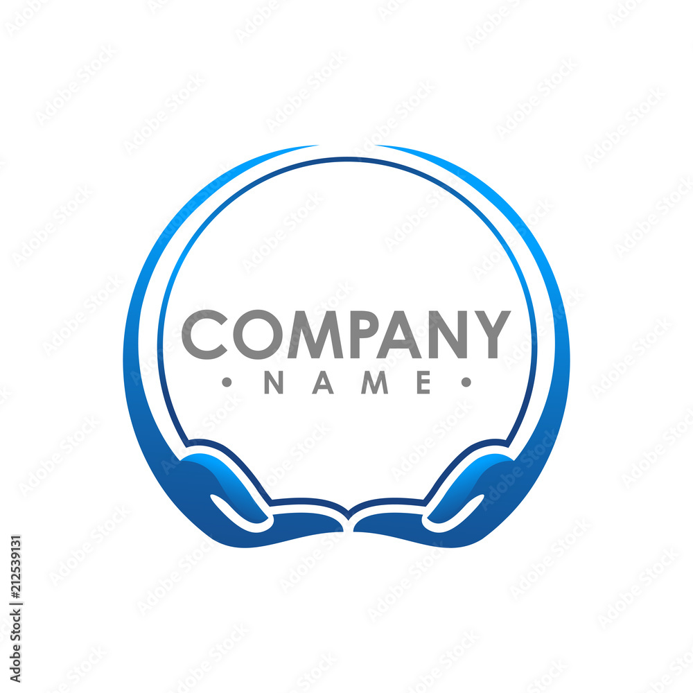3D circle Abstract Hands shape vector technology logo, hands vector, hand shape logo 3D circle Abstract Hands shape vector technology logo, hands vector, hand shape logo