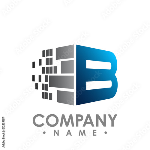 Abstract B letter data tech logo vector design illustrator. B letter data share vector illustration