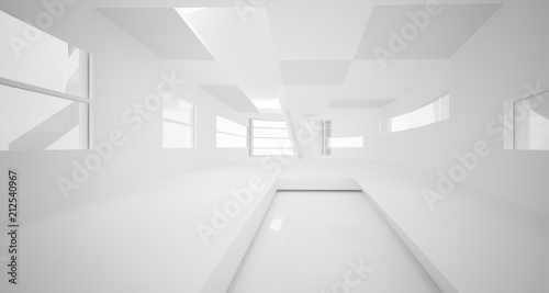 Wallpaper Mural Abstract white parametric interior with window. 3D illustration and rendering. Torontodigital.ca