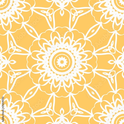 Decorative Square Template for Fabric Print. Azhure floral seamless pattern. Vector illustration. For fabric, bandana, carpet, shawl design.