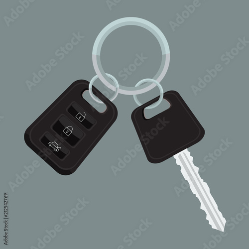 Vector Car keys with flat and solid color design.