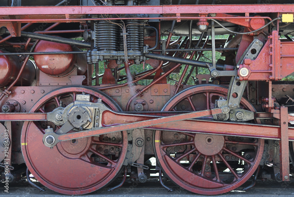 Alte Dampflok im Betrieb