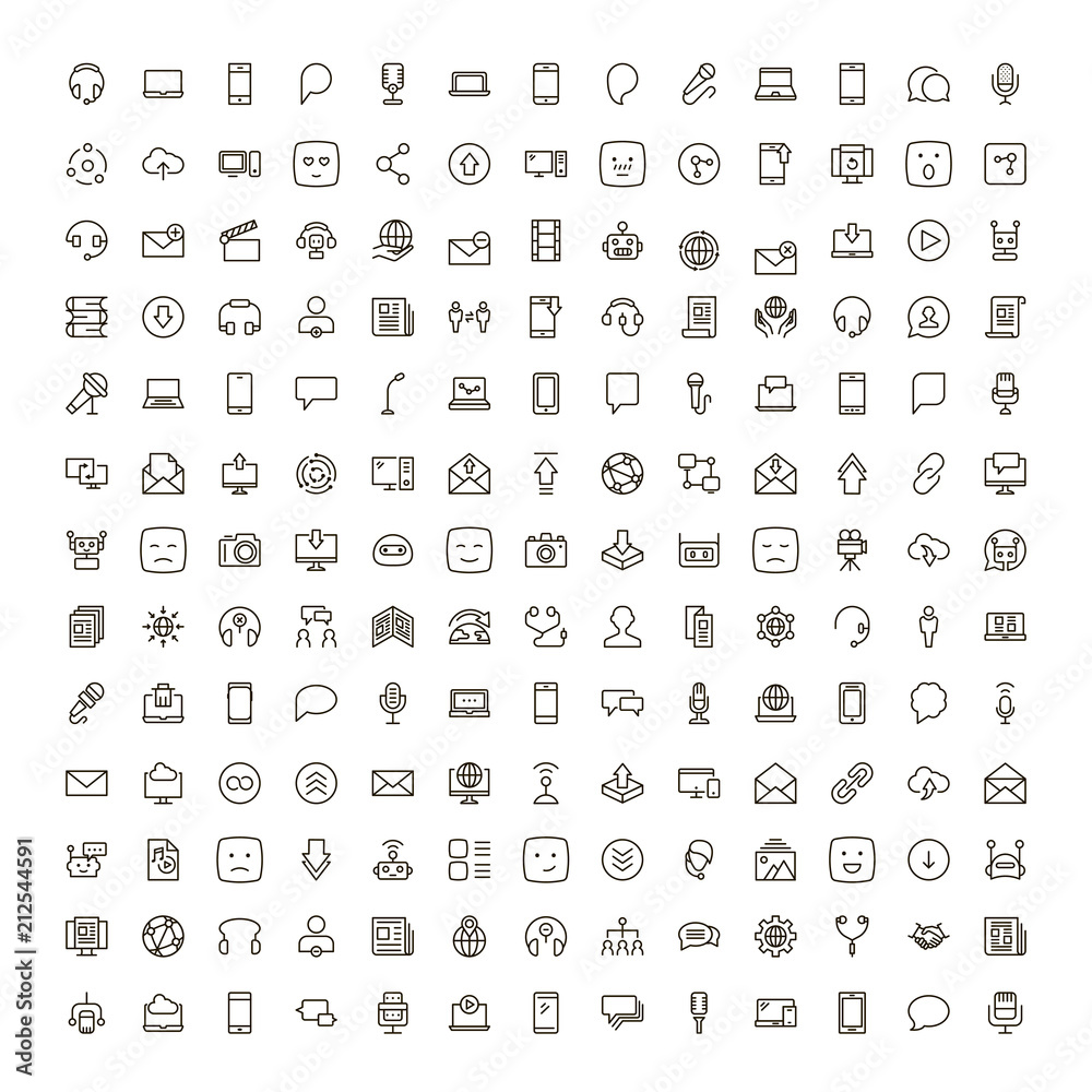 Flat line icon Flat line icon