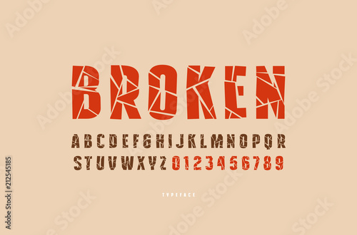 Decorative sans serif font with broken face