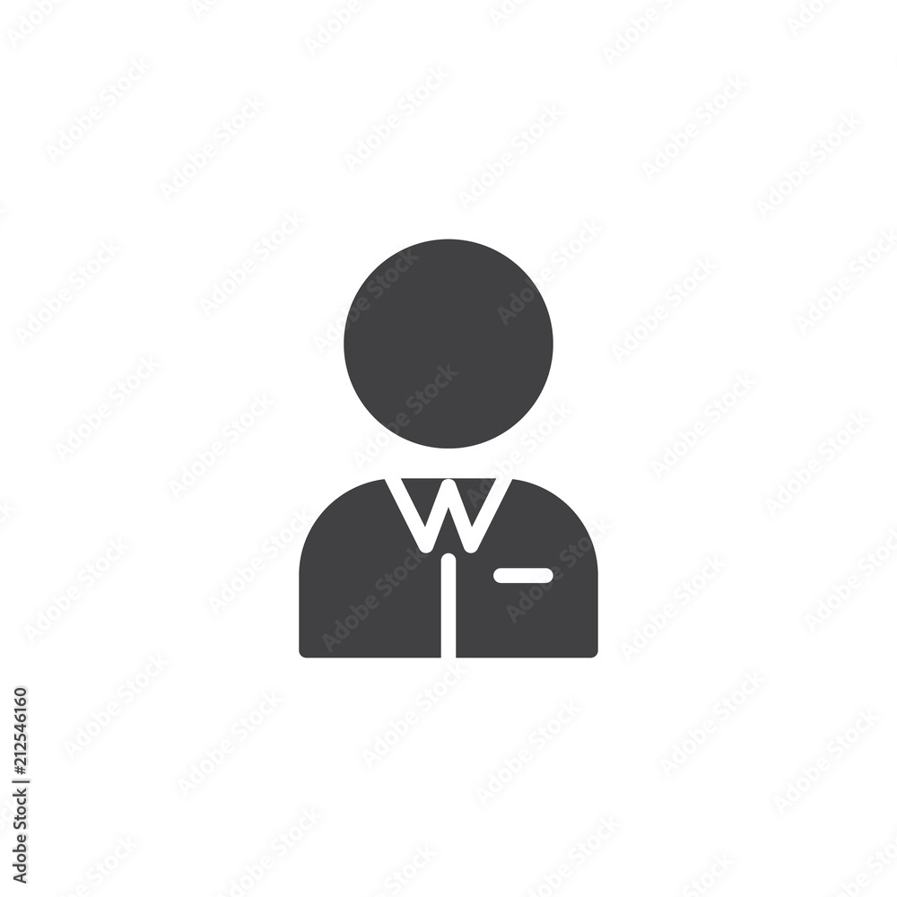 Businessman person vector icon. filled flat sign for mobile concept and web design. User avatar simple solid icon. Symbol, logo illustration. Pixel perfect vector graphics Businessman person vector icon. filled flat sign for mobile concept and web design. User avatar simple solid icon. Symbol, logo illustration. Pixel perfect vector graphics