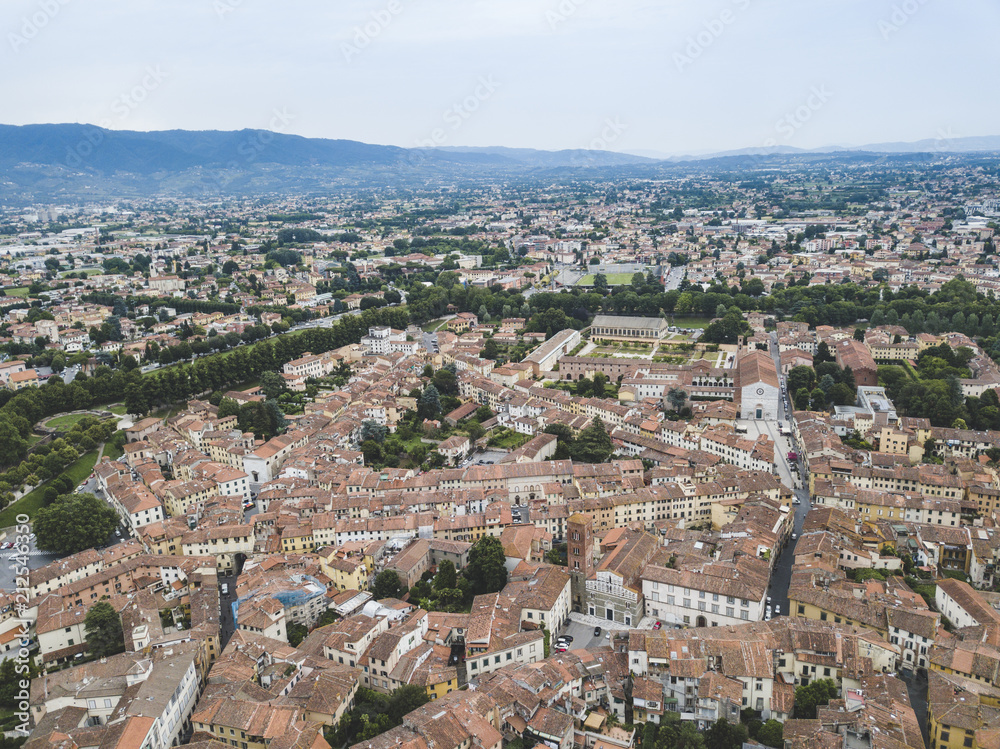 Lucca city. Aerial view. Italy. View from above Lucca city. Aerial view. Italy. View from above