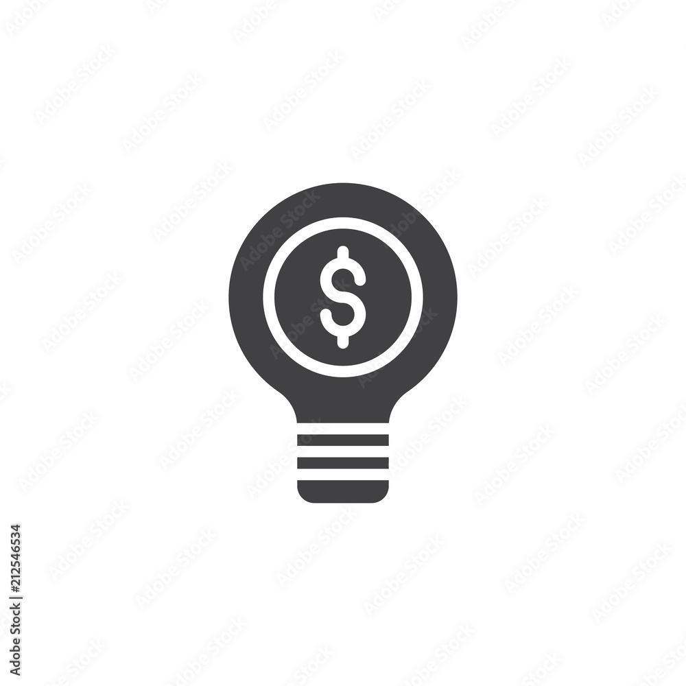 Dollar light bulb vector icon. filled flat sign for mobile concept and web design. Money lamp simple solid icon. Symbol, logo illustration. Pixel perfect vector graphics Dollar light bulb vector icon. filled flat sign for mobile concept and web design. Money lamp simple solid icon. Symbol, logo illustration. Pixel perfect vector graphics