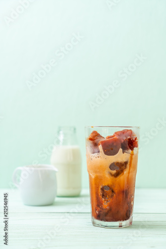 Thai tea ice cube with milk