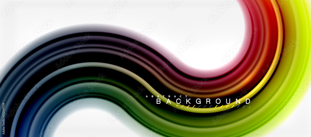 Rainbow fluid color line abstract background - swirl and circles, twisted liquid colours design, colorful marble or plastic wavy texture backdrop, multicolored template for business or technology Rainbow fluid color line abstract background - swirl and circles, twisted liquid colours design, colorful marble or plastic wavy texture backdrop, multicolored template for business or technology