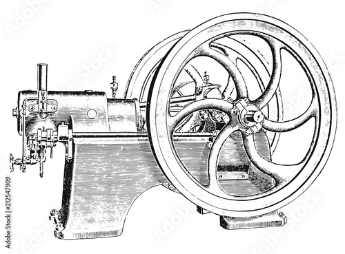 gas engine historical #vector #isolated - historischer Benzinmotor