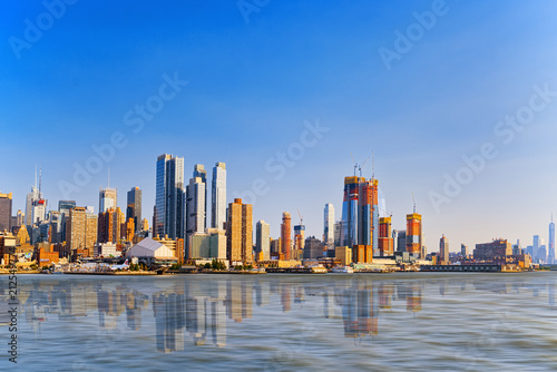 View from the water, from Hudson bay to Lower Manhattan. New York.