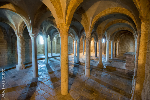 Tableau sur toile Tuscania, Viterbo, Italy: crypt of San Pietro Church