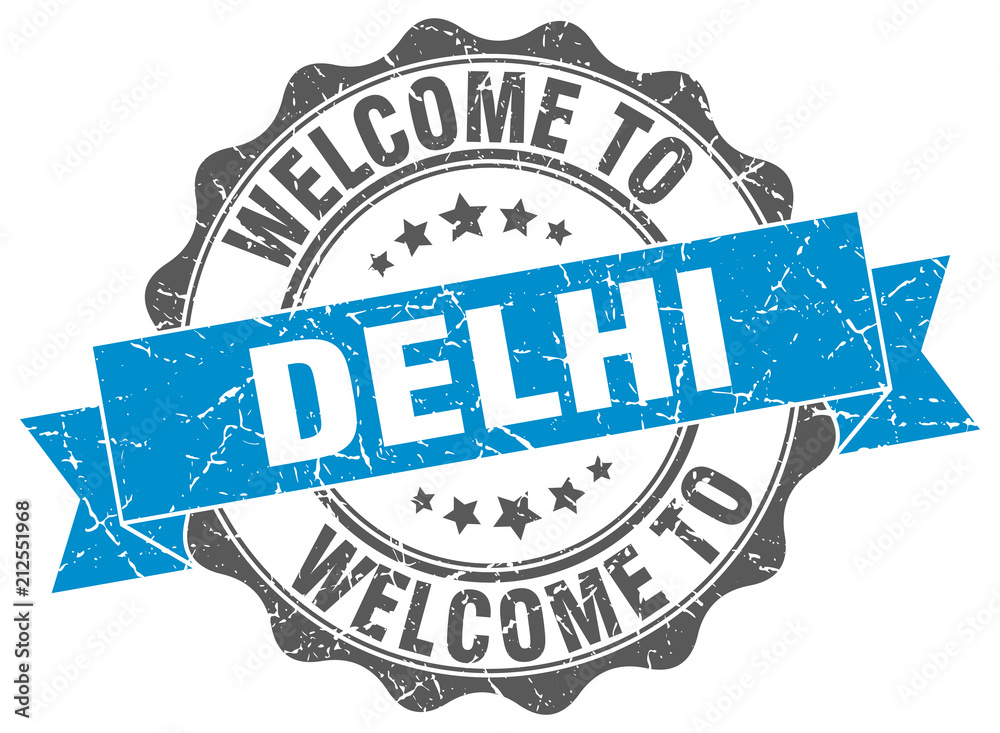 Fototapeta premium Delhi round ribbon seal