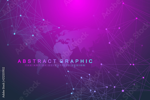 Technology abstract background with connected line and dots. Big data visualization. Perspective backdrop visualization. Analytical networks. Vector illustration.