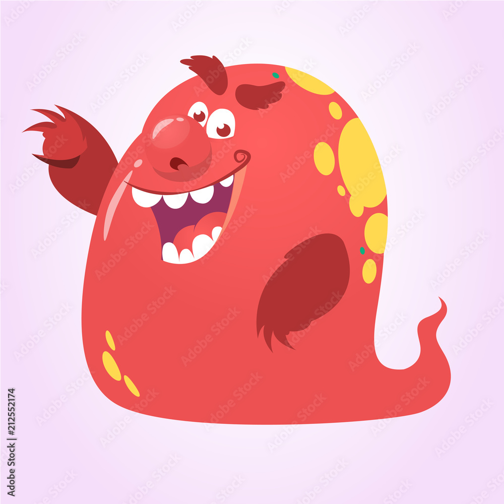 Cool cartoon red monster. Vector illustration. Halloween character design Cool cartoon red monster. Vector illustration. Halloween character design